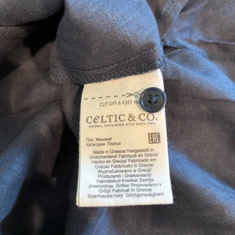 Celtic & Co US Size 8 Linen Embroidered Midi Dress NWT - Picture 9 of 10